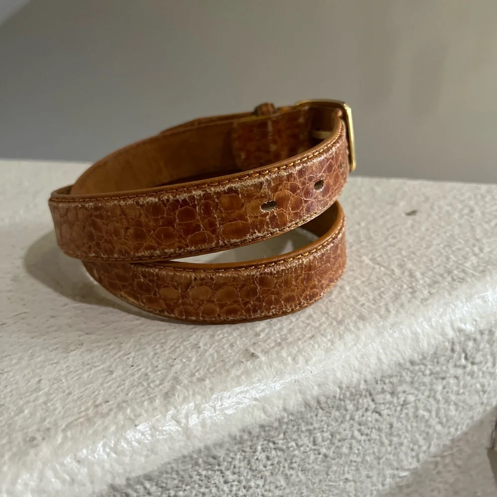 Italian brown distressed Leather Belt Mens sz 32l‎ Work Rugged Utility IGrunge